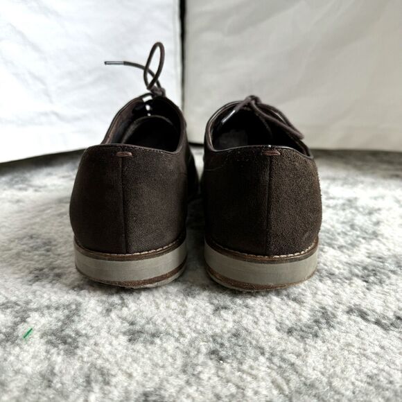 John Varvatos Dark Brown Suede Cap Toe Lace Tie Rubber Sole Oxford Shoe 10.5 main image 4